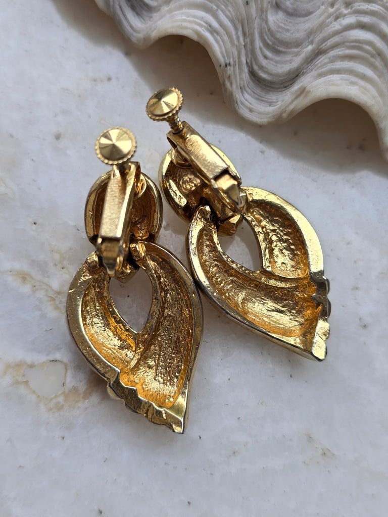 Vintage rhinestone clip on earrings