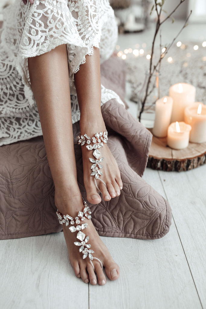 rose gold bridal foot jewelry