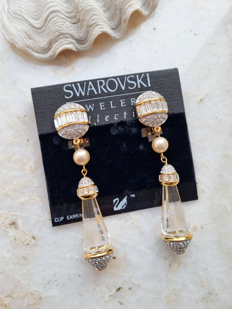 Vintage Swarovski clip on earrings
