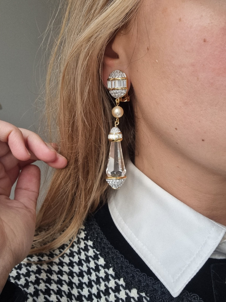 Vintage Swarovski clip on earrings