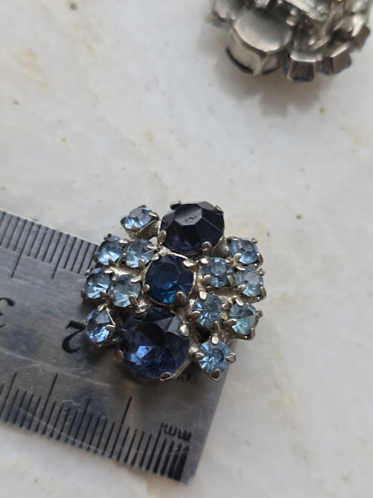 Vintage crystal clip on earrings