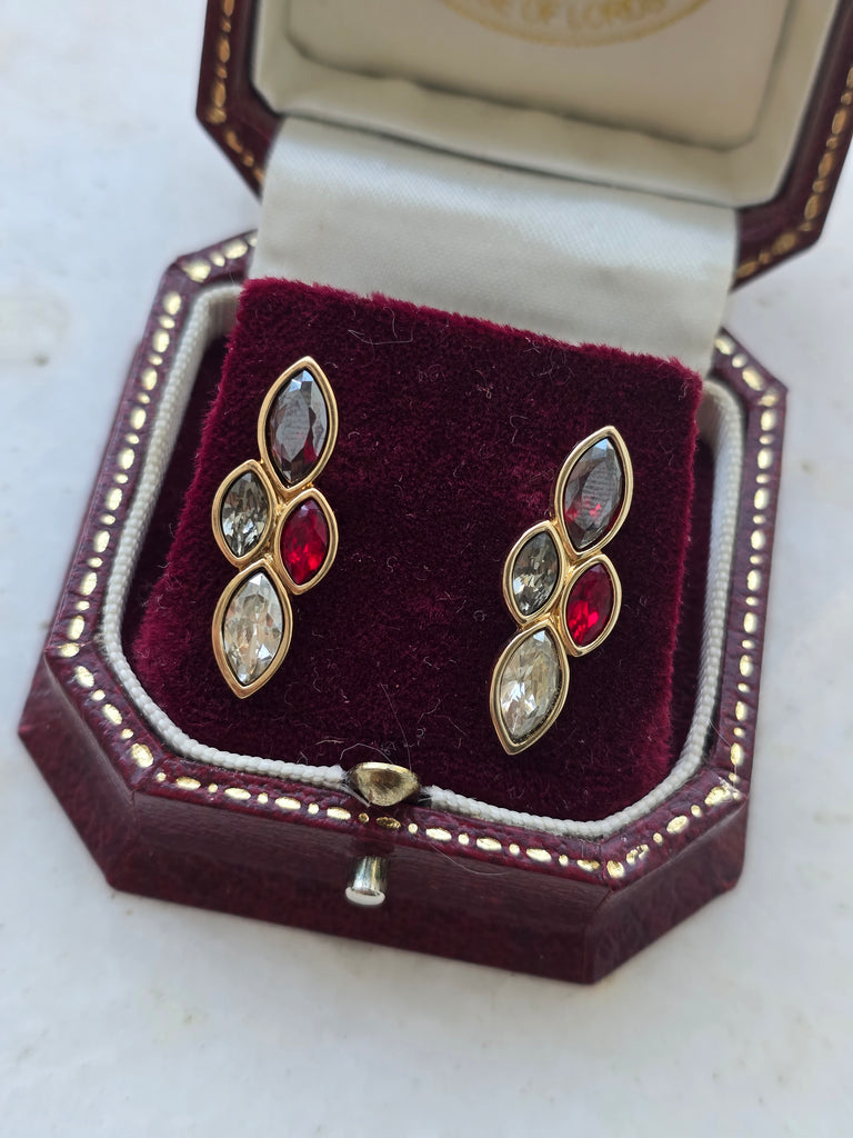 Gold tone Swarovski earrings