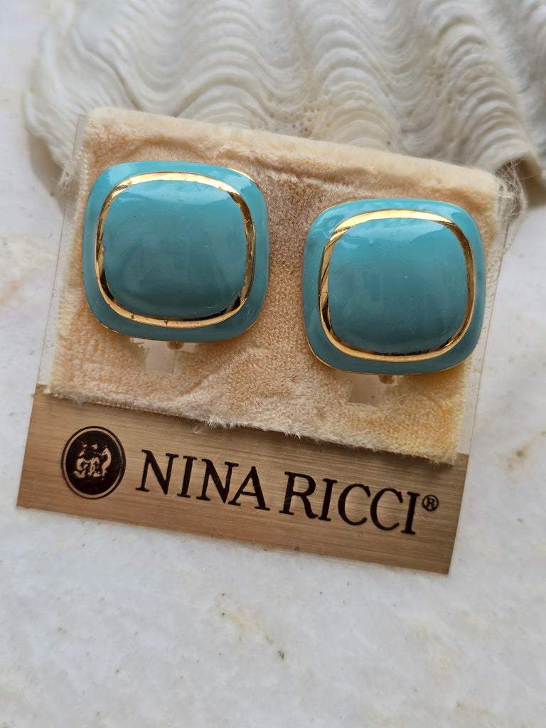 Vintage enamel Nina Ricci earrings