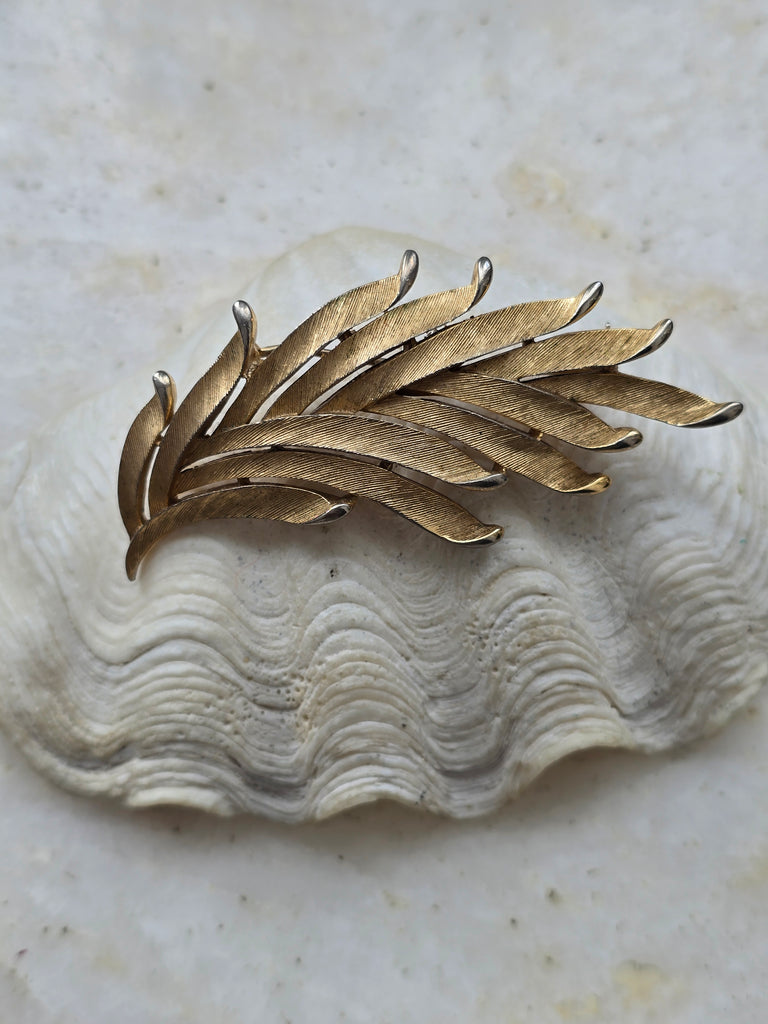 Vintage brushed gold Trifari brooch