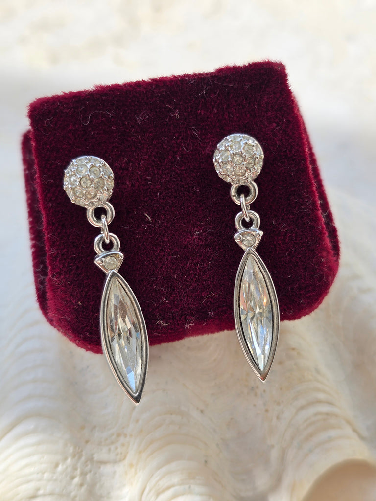 Silver tone Swarovski earrings