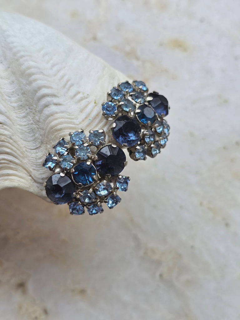 Vintage crystal clip on earrings