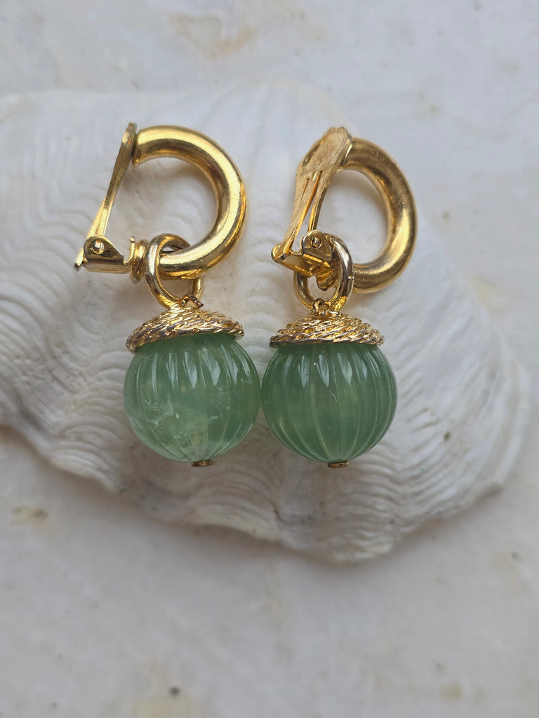 Gold tone clip on earrings