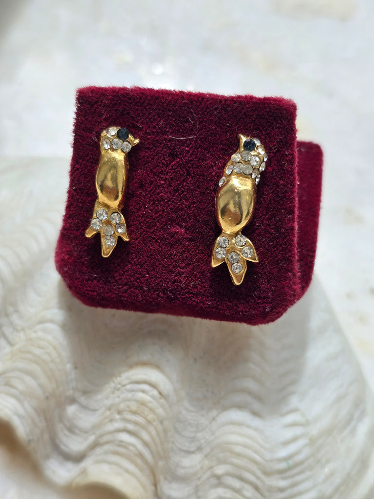 Vintage bird stud earrings