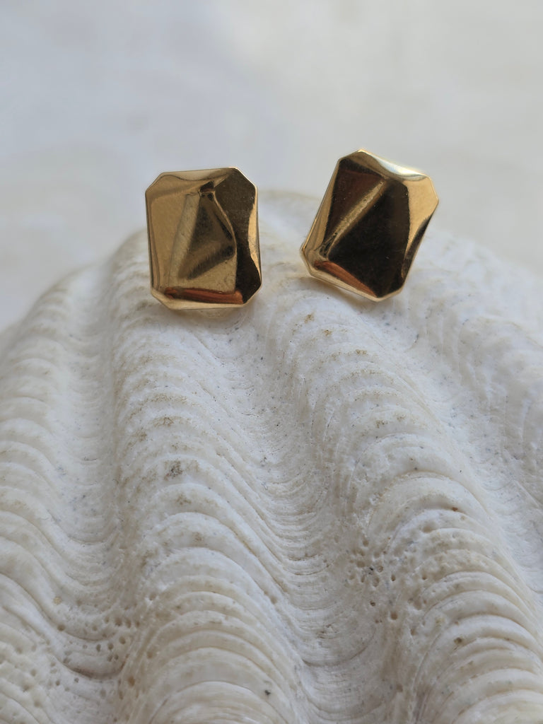 Gold tone stud earrings 1