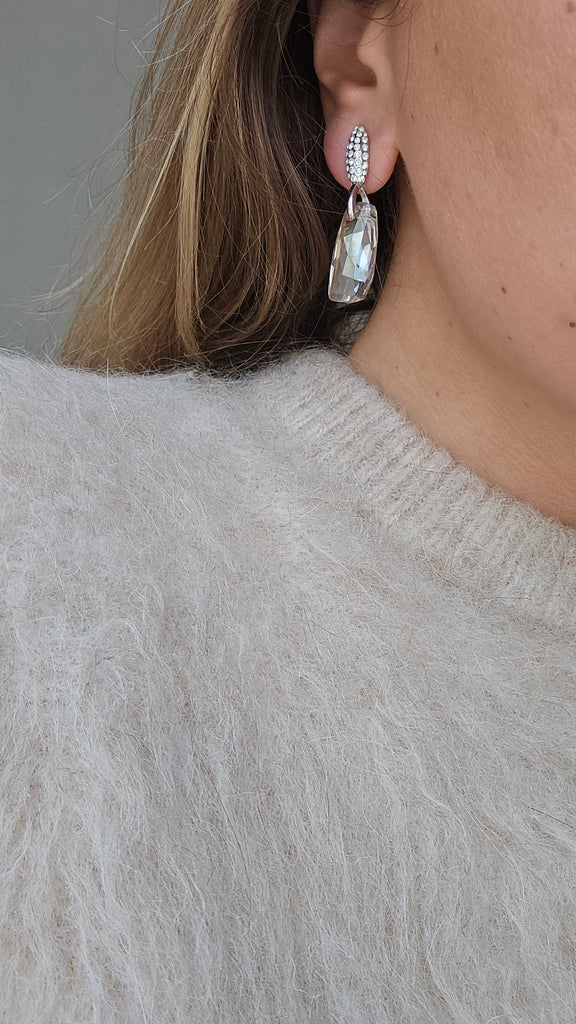 Silver tone Swarovski earrings