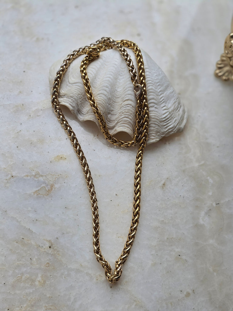 Gold tone chain necklace