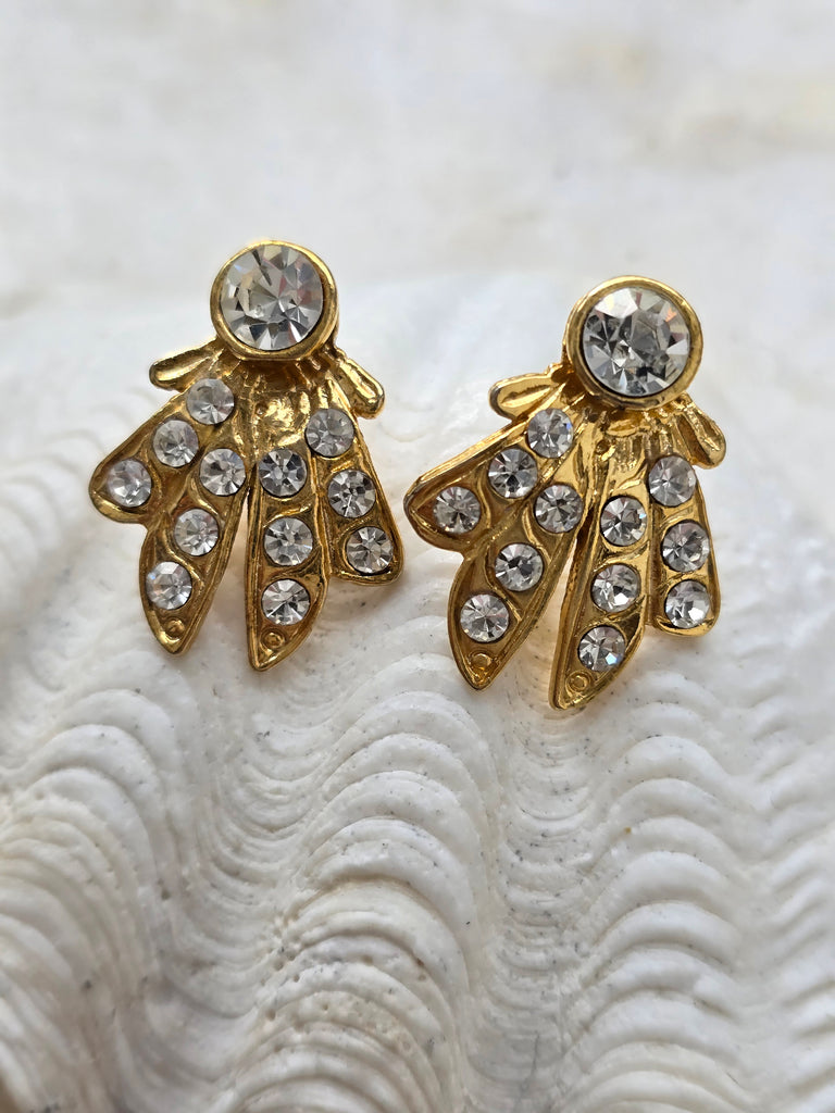 Gold tone bow earrings