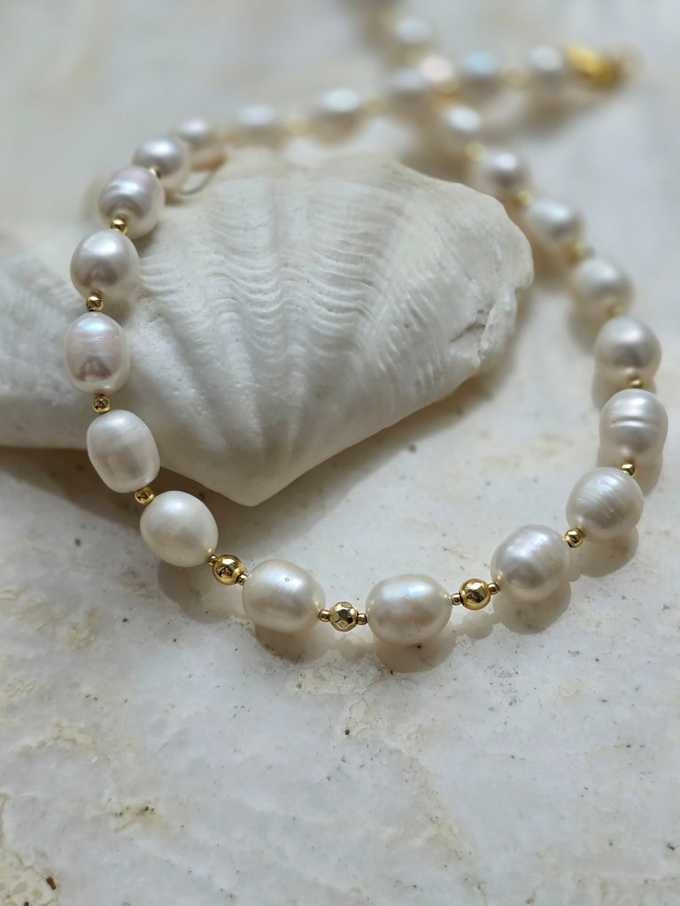 Chunky fresh water pearls necklace